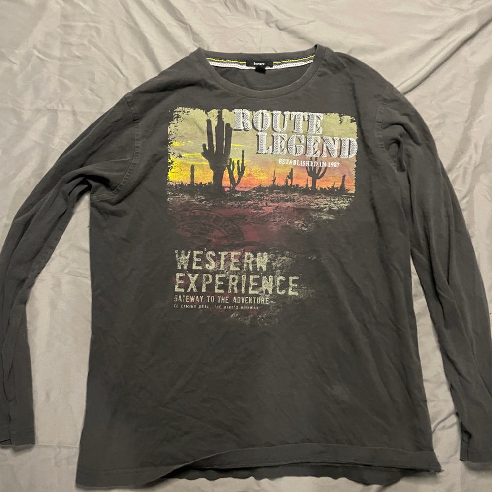 Gray Long Sleeve Men's Shirt